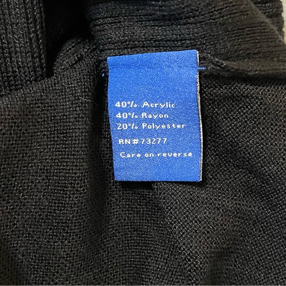 NWT Apt. 9 Black V-Neck Rib Tunic Sweater Size M - Picture 3 of 3